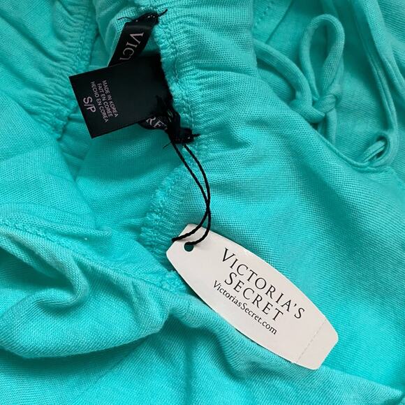 NWT $49 Victoria’s Secret Turquoise Blue Cotton Swim Cover Up SMALL NEW - Picture 4 of 7